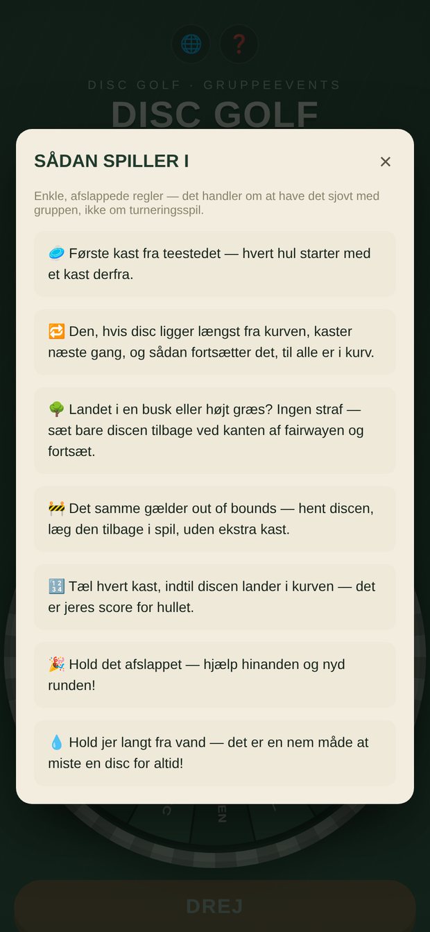 Regelforklaring for et håndicap